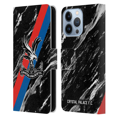 Crystal Palace FC Crest Black Marble Leather Book Wallet Case Cover For Apple iPhone 13 Pro