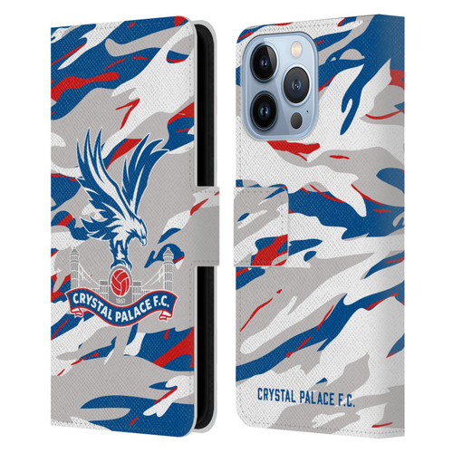 Crystal Palace FC Crest Camouflage Leather Book Wallet Case Cover For Apple iPhone 13 Pro