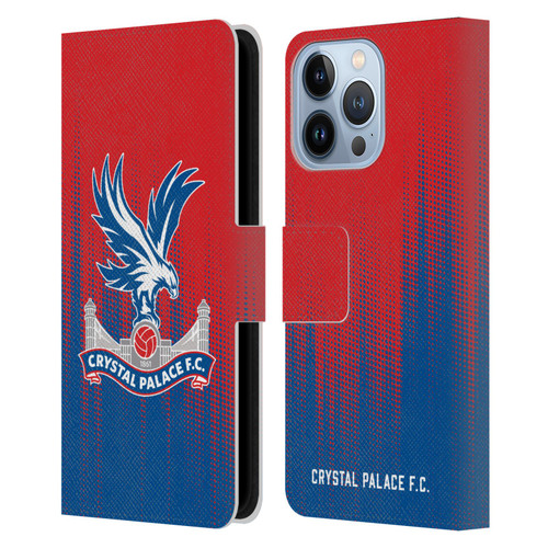 Crystal Palace FC Crest Halftone Leather Book Wallet Case Cover For Apple iPhone 13 Pro