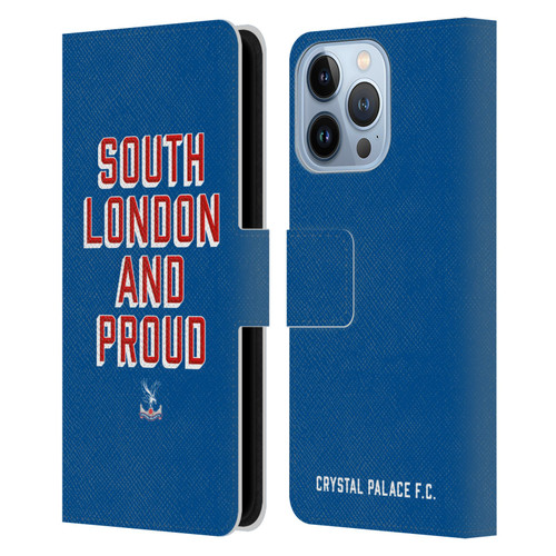 Crystal Palace FC Crest South London And Proud Leather Book Wallet Case Cover For Apple iPhone 13 Pro