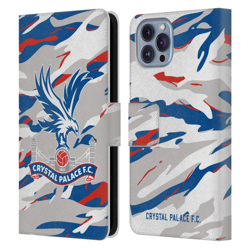 Crystal Palace FC Crest Camouflage Leather Book Wallet Case Cover For Apple iPhone 14