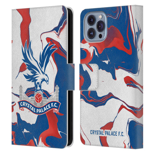 Crystal Palace FC Crest Marble Leather Book Wallet Case Cover For Apple iPhone 14