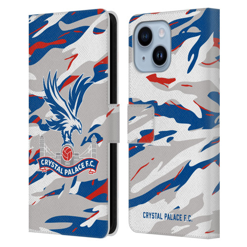 Crystal Palace FC Crest Camouflage Leather Book Wallet Case Cover For Apple iPhone 14 Plus