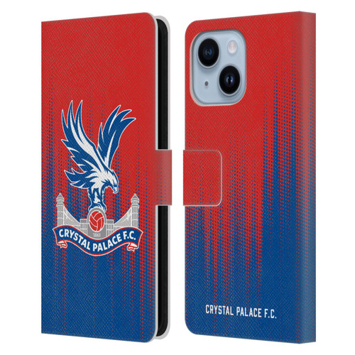 Crystal Palace FC Crest Halftone Leather Book Wallet Case Cover For Apple iPhone 14 Plus