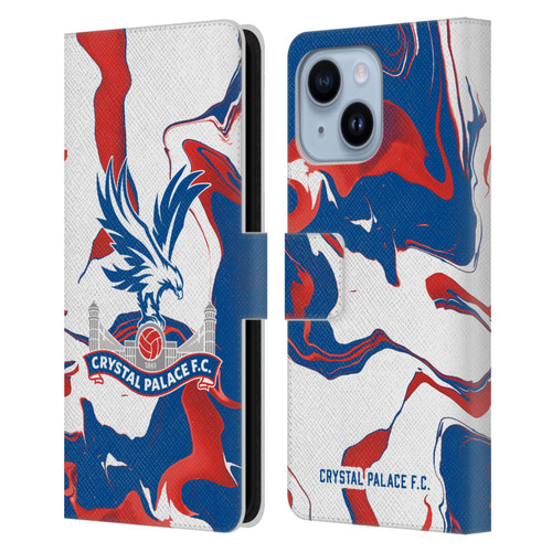 Crystal Palace FC Crest Marble Leather Book Wallet Case Cover For Apple iPhone 14 Plus