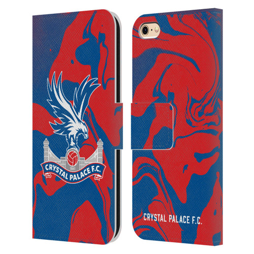 Crystal Palace FC Crest Red And Blue Marble Leather Book Wallet Case Cover For Apple iPhone 6 / iPhone 6s