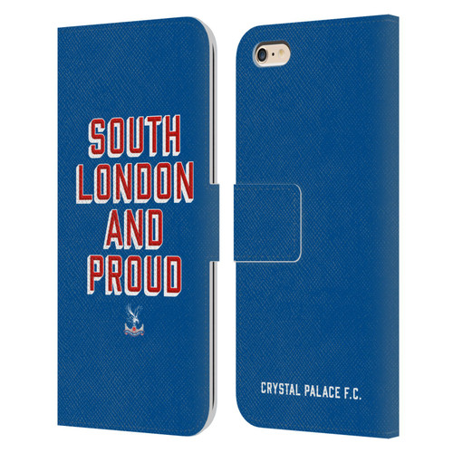 Crystal Palace FC Crest South London And Proud Leather Book Wallet Case Cover For Apple iPhone 6 Plus / iPhone 6s Plus