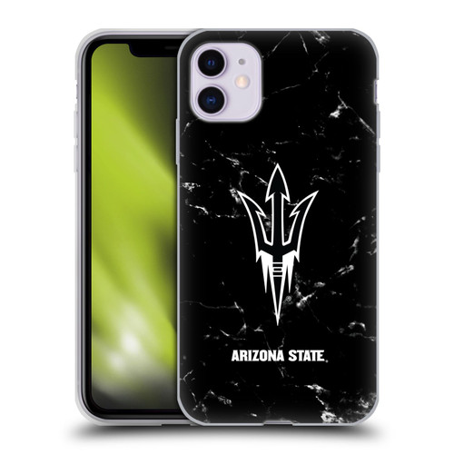 Arizona State University ASU Arizona State University Black And White Marble Soft Gel Case for Apple iPhone 11