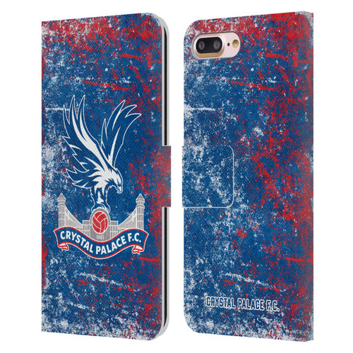 Crystal Palace FC Crest Distressed Leather Book Wallet Case Cover For Apple iPhone 7 Plus / iPhone 8 Plus