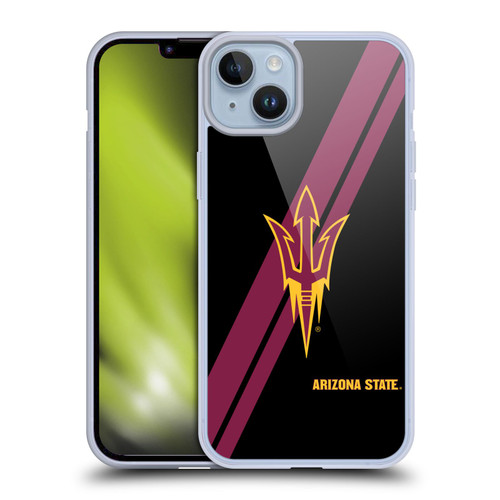 Arizona State University ASU Arizona State University Stripes Soft Gel Case for Apple iPhone 14 Plus