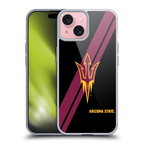 Arizona State University ASU Arizona State University Stripes Soft Gel Case for Apple iPhone 15