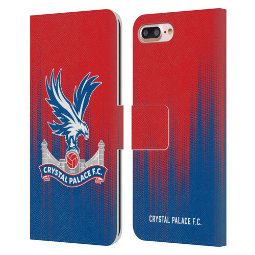 Crystal Palace FC Crest Halftone Leather Book Wallet Case Cover For Apple iPhone 7 Plus / iPhone 8 Plus