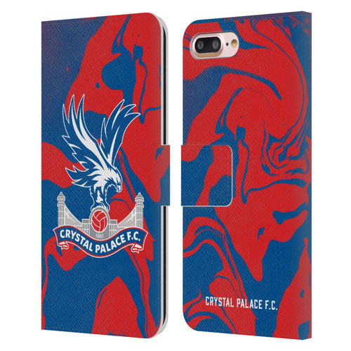 Crystal Palace FC Crest Red And Blue Marble Leather Book Wallet Case Cover For Apple iPhone 7 Plus / iPhone 8 Plus