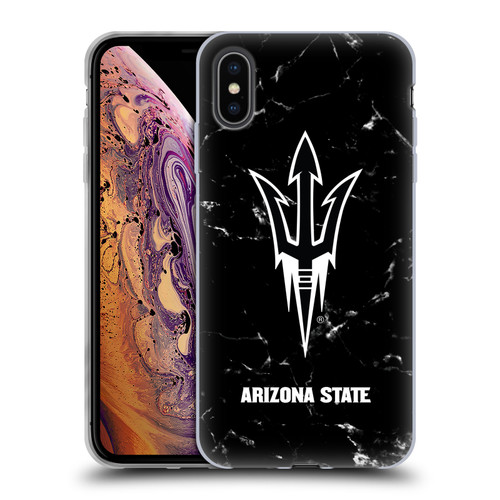 Arizona State University ASU Arizona State University Black And White Marble Soft Gel Case for Apple iPhone XS Max