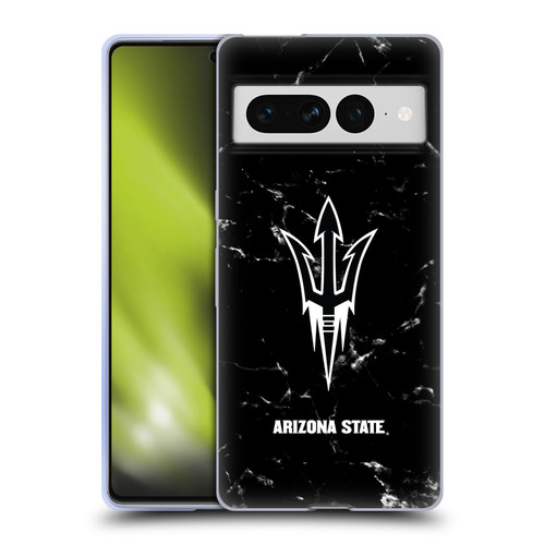 Arizona State University ASU Arizona State University Black And White Marble Soft Gel Case for Google Pixel 7 Pro
