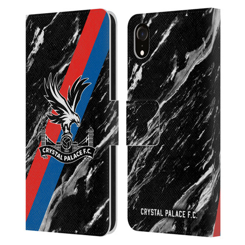 Crystal Palace FC Crest Black Marble Leather Book Wallet Case Cover For Apple iPhone XR