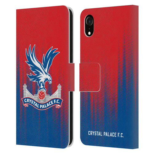 Crystal Palace FC Crest Halftone Leather Book Wallet Case Cover For Apple iPhone XR