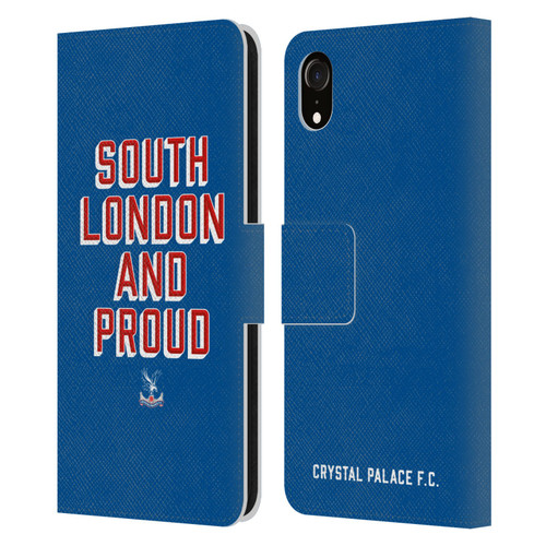 Crystal Palace FC Crest South London And Proud Leather Book Wallet Case Cover For Apple iPhone XR