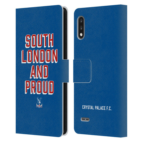 Crystal Palace FC Crest South London And Proud Leather Book Wallet Case Cover For LG K22