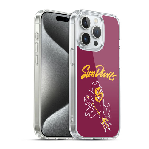 Arizona State University ASU Arizona State Art Sun Devils Soft Gel Case for Apple iPhone 15 Pro & MagSafe