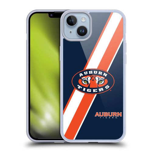 Auburn University AU Auburn University Stripes Soft Gel Case for Apple iPhone 14 Plus