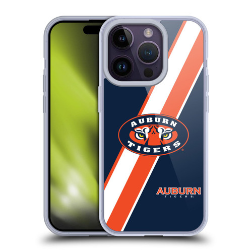 Auburn University AU Auburn University Stripes Soft Gel Case for Apple iPhone 14 Pro