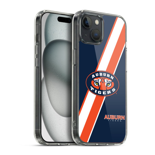 Auburn University AU Auburn University Stripes Soft Gel Case for Apple iPhone 15 Plus