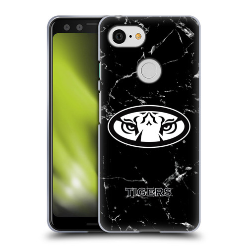 Auburn University AU Auburn University Black And White Marble Soft Gel Case for Google Pixel 3