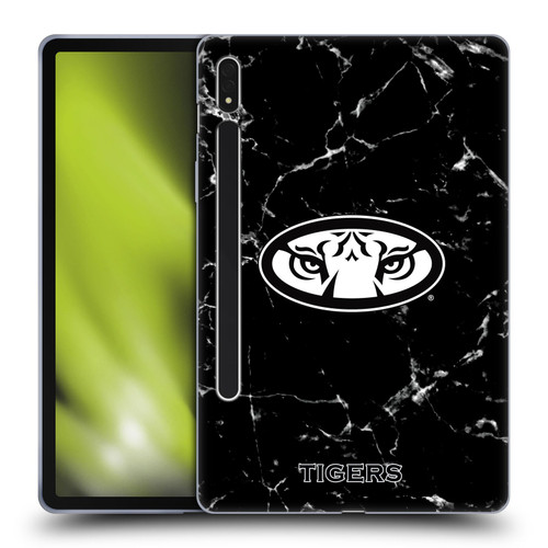 Auburn University AU Auburn University Black And White Marble Soft Gel Case for Samsung Galaxy Tab S8