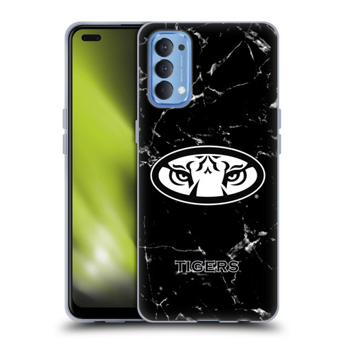 Auburn University AU Auburn University Black And White Marble Soft Gel Case for OPPO Reno 4 5G