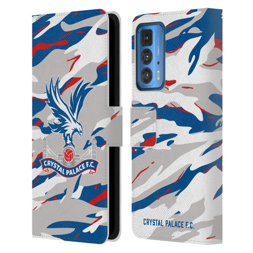 Crystal Palace FC Crest Camouflage Leather Book Wallet Case Cover For Motorola Edge 20 Pro