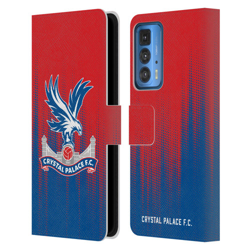 Crystal Palace FC Crest Halftone Leather Book Wallet Case Cover For Motorola Edge 20 Pro