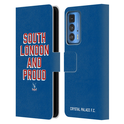 Crystal Palace FC Crest South London And Proud Leather Book Wallet Case Cover For Motorola Edge 20 Pro