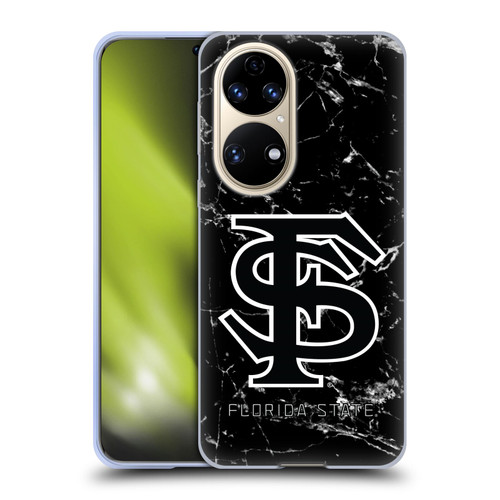 Florida State University FSU Florida State University Black And White Marble Soft Gel Case for Huawei P50