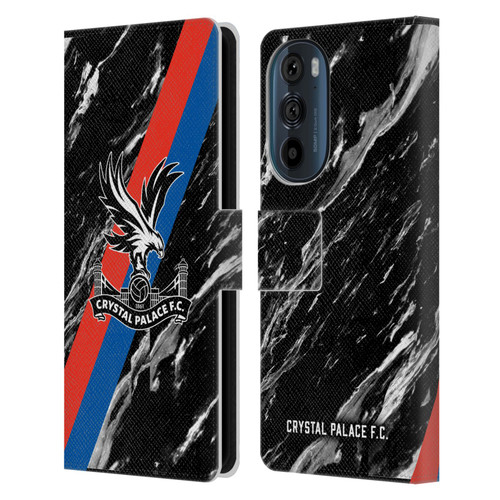 Crystal Palace FC Crest Black Marble Leather Book Wallet Case Cover For Motorola Edge 30