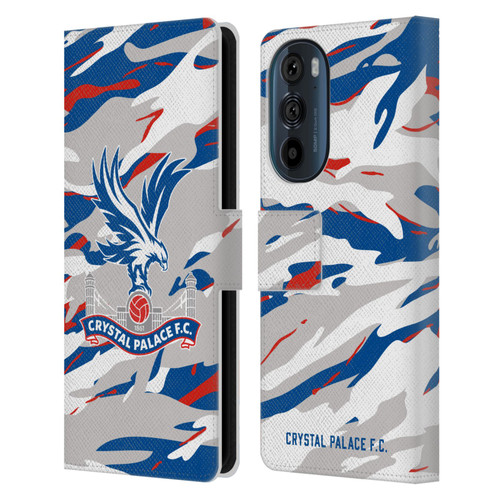 Crystal Palace FC Crest Camouflage Leather Book Wallet Case Cover For Motorola Edge 30
