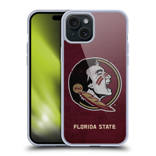 Florida State University FSU Florida State University Distressed Soft Gel Case for Apple iPhone 15 Plus