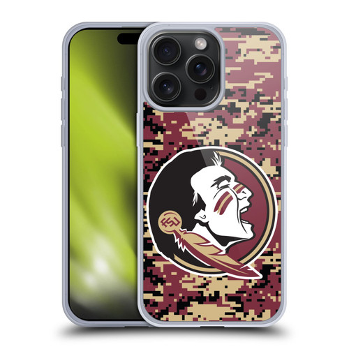 Florida State University FSU Florida State University Digital Camouflage Soft Gel Case for Apple iPhone 15 Pro Max