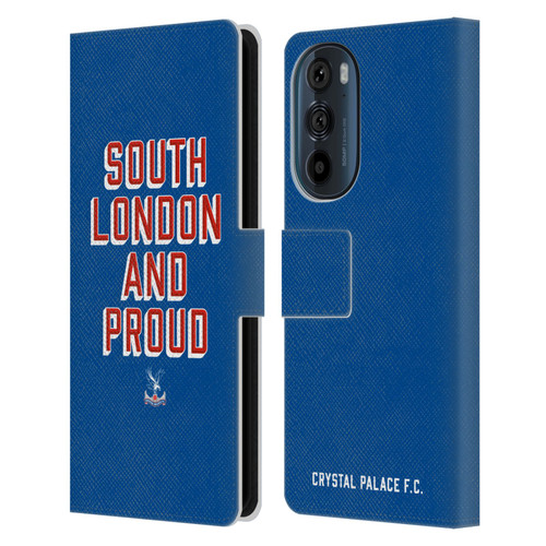 Crystal Palace FC Crest South London And Proud Leather Book Wallet Case Cover For Motorola Edge 30