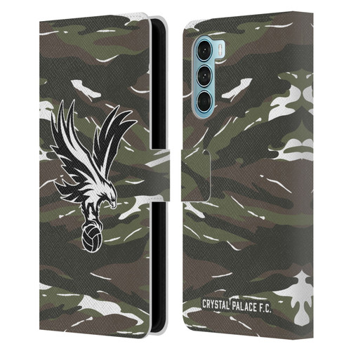 Crystal Palace FC Crest Woodland Camouflage Leather Book Wallet Case Cover For Motorola Edge S30 / Moto G200 5G