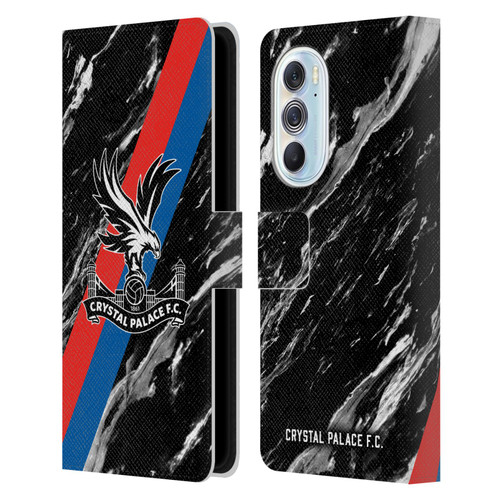 Crystal Palace FC Crest Black Marble Leather Book Wallet Case Cover For Motorola Edge X30