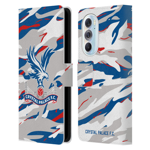 Crystal Palace FC Crest Camouflage Leather Book Wallet Case Cover For Motorola Edge X30