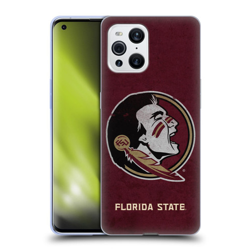 Florida State University FSU Florida State University Distressed Soft Gel Case for OPPO Find X3 / Pro