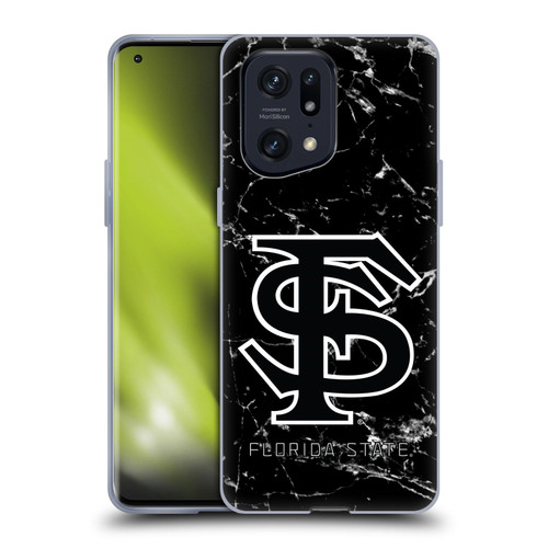 Florida State University FSU Florida State University Black And White Marble Soft Gel Case for OPPO Find X5 Pro