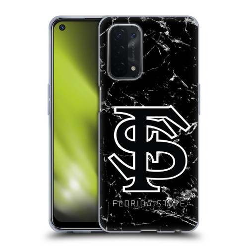 Florida State University FSU Florida State University Black And White Marble Soft Gel Case for OPPO A54 5G