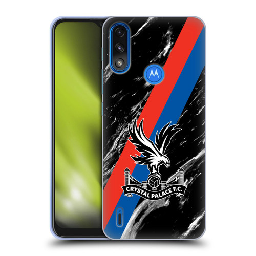 Crystal Palace FC Crest Black Marble Soft Gel Case for Motorola Moto E7 Power / Moto E7i Power