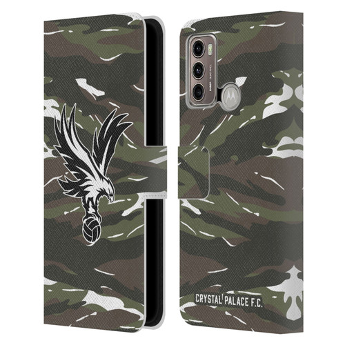 Crystal Palace FC Crest Woodland Camouflage Leather Book Wallet Case Cover For Motorola Moto G60 / Moto G40 Fusion