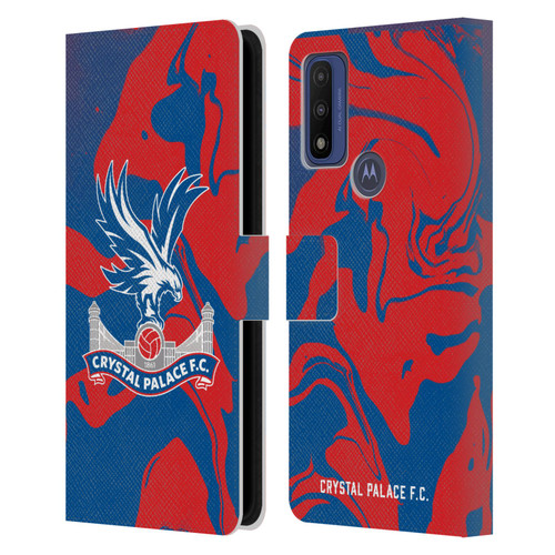 Crystal Palace FC Crest Red And Blue Marble Leather Book Wallet Case Cover For Motorola G Pure