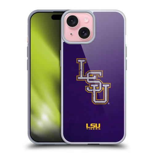 Louisiana State University LSU Louisiana State University Distressed Look Soft Gel Case for Apple iPhone 15