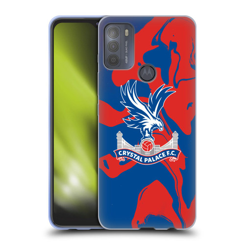 Crystal Palace FC Crest Red And Blue Marble Soft Gel Case for Motorola Moto G50